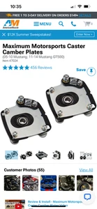 Maximum Motorsports Caster Camber Plates (05-10 Mustang; 11-14 Mustang GT500 - Picture 1 of 3