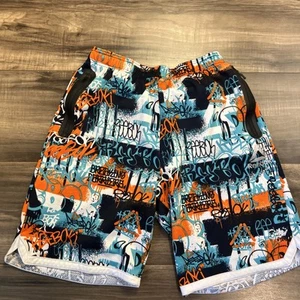 Reebok Boy’s Graffiti Shorts elastic waist basketball Athletic - Picture 1 of 7