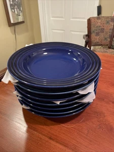 LE CREUSET 10.25” Ringed Rimmed Cobalt Blue Bowl - Picture 1 of 3