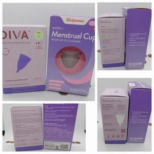 2 coppette mestruali riutilizzabili DivaCup & Walgreen modello 1 SIGILLATE IN FABBRICA senza perdite BPA - Foto 1 di 7