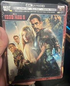Iron Man 3 Best Buy Steelbook - 4K Ultra HD / Blu-Ray / Digital - DAMAGED! - Picture 1 of 2