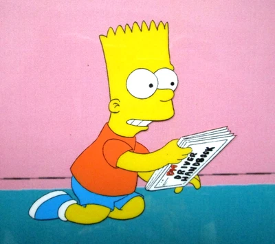 1992 SIMPSONS BART FOX ORIGINAL PRODUCTION CEL Walt Disney DMV car automobile - Image 1 of 4