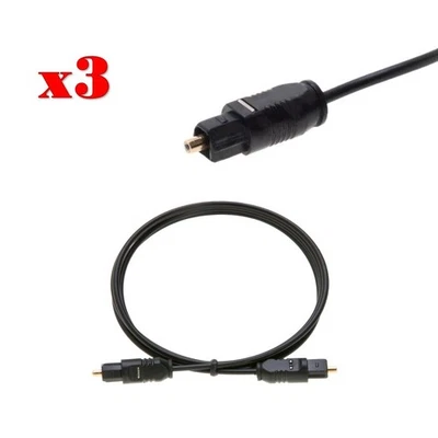 3-Pack - 3FT Toslink Digital Optical Audio Cable SPDIF Fiber Optic Sound Cord - Image 1 of 4