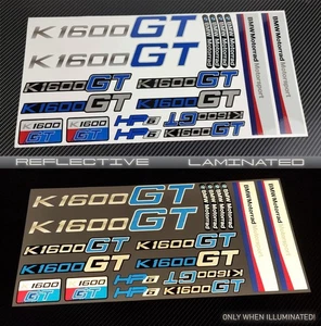 Reflective decals stickers graphic set for BMW K1600GT HP6 Laminated blue - Picture 1 of 6
