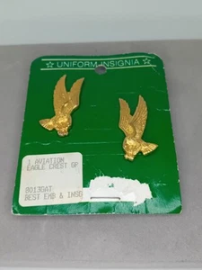 Uniform Abzeichen Paar goldfarbene Pins Luftfahrt Adler Wappen - Bild 1 von 4