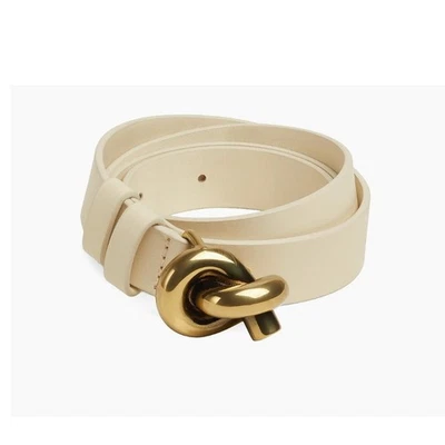 Bottega Veneta Knot Leather Belt "String" Color Off White Gold  - Image 1 of 4