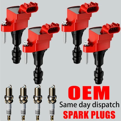 4X Bobina de encendido de alto rendimiento OEM y 4X Bujía para Chevy Buick 2.4L UF491 Foto 1 de 4