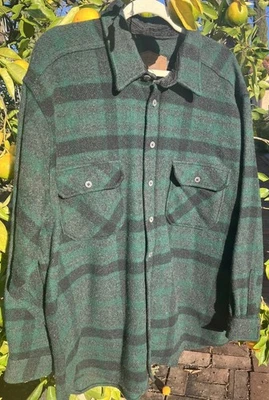 Vintage Woolrich 90s Shacket Green Plaid Tartan Wool Hunting Outdoor 2XL USA - Image 1 of 4