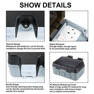 13A 2 Gang Twin Switched Outdoor Weatherproof Plug Double Socket Outside Box - Picture 1 of 12