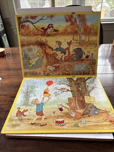 Vintage 1960’s Jamar Walt Disney Winnie The Pooh Frame Tray Puzzles Pair - Picture 1 of 6