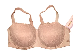NWT Joyspun Full Figure Lace Balconette Underwire 44D Pink Bra - Picture 1 of 2