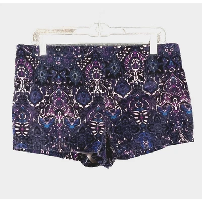Ecote Velvet Micro Shorts Womens 10 Hot Pants Paisley Boho Mini Hippie Festival - Image 1 of 4