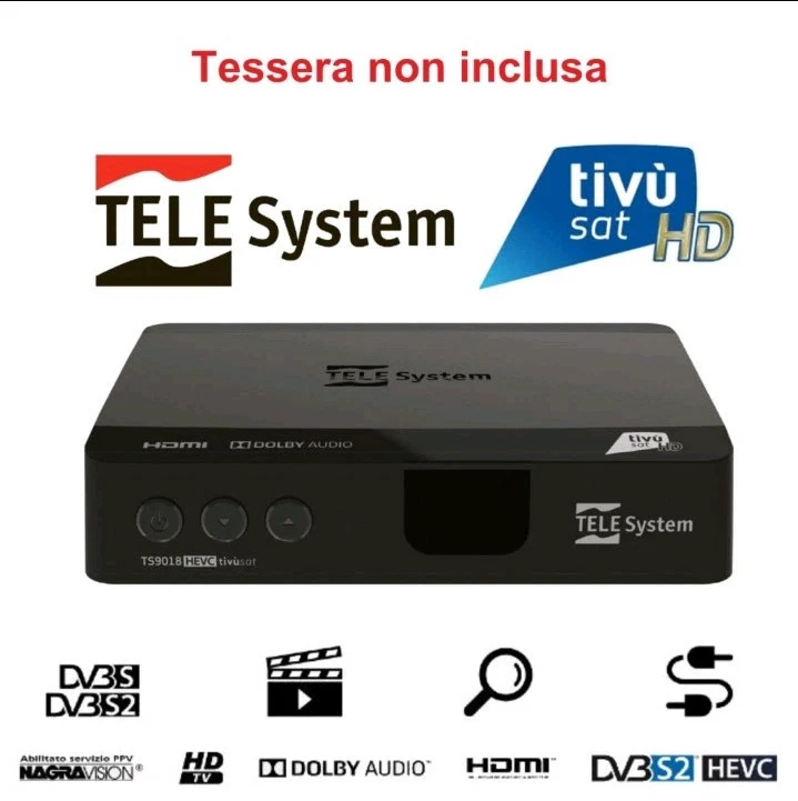 DECODER HD SATELLITARE TIVÙSAT  SENZA SCHEDA  - Immagine 1 di 1