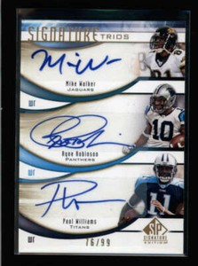 WALKER / ROBINSON / WILLIAMS 2009 SP SIGNATURE TRIOS TRIPLE AUTO #76/99 AX8108