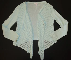 Matilda Jane Hello Lovely Gilded Girl waterfall cardigan sweater aqua blue 12 14 - Picture 1 of 1