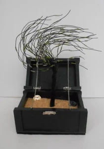 One Only~Hand Crafted Wire Tree in the Wind Sculpture in a Wooden Treasure Chest - Picture 1 of 5