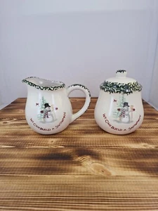"We Can Build a Snowman" Steinzeug Zuckerdose und Milchkännchen Set - Bild 1 von 15