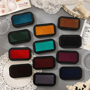Ink Pad 12 Color Rubber Stamp for Craft Scrapbook Paper Wood Fabric Finger Print - Picture 1 of 19
