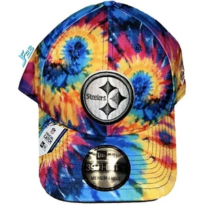 Pittsburgh Steelers New Era Tie Dye 2020 NFL Crucial Catch 39THIRTY Flex Hat - Picture 1 of 6