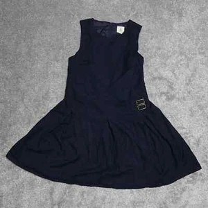 Lands End Kids Jumper Dress Girls Size 12 Navy Pleated Sleeveless School Uniform - Picture 1 of 8
