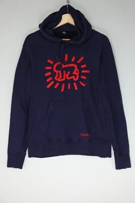 Uniqlo Hombres Sudadera con Capucha Keith Haring SPRZ NY Bebé Arte Pop Azul Rojo Acento Talla Mediana Foto 1 de 4