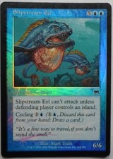 MAGIC THE GATHERING MTG 2002 ONSLAUGHT FOIL SLIPSTREAM EEL CREATURE ENGLISH CARD