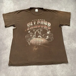 Vintage 90s Atlanta Falcons Graphic Tee Shirt Size XL Fade Distress NFL - Picture 1 of 17