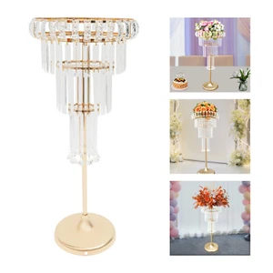 Gold Flower Stand, Wedding Flower Stand, 4 Tier Floor Standing, Countertop Mount - Picture 1 of 18
