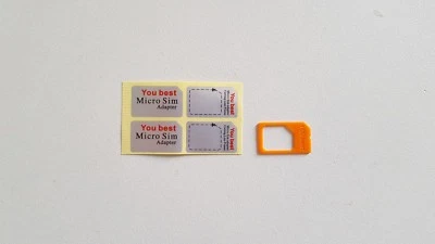 ADAPTATEUR DE MICRO SIM VERS MINI SIM - ORANGE - NEUF - Photo 1/2