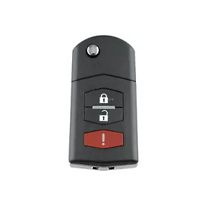 3 Buttons Flip Remote Key Case Shell Blade Fit For Mazda 2 3 5 6 8 MX5 CX7 +LOGO - Bild 1 von 15
