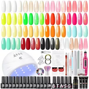 Gel Nail Polish Set With Lamp Drill Poly Extension Nail Gel Set Base Top Coat - Picture 1 of 21