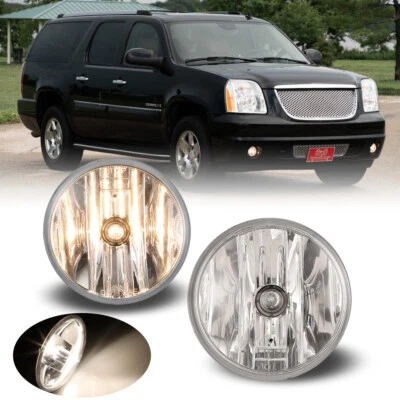 Fog lights Halogen For GMC Yukon 07-14 Clear Bumper Driving Lamps Replacement - Image 1 of 4
