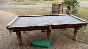 9 foot slate pool table. No felt needs some tlc - Picture 1 of 2