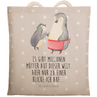 Einkaufstasche Pinguin mit Kind - Geschenk Muttertag Umhngetasche Mama Beutel