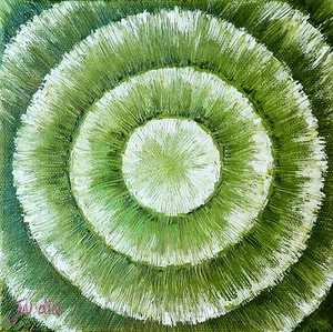 Pintura al óleo original abstracta minimalismo modernismo 6x6" estirada sobre madera #JY1M - Imagen 1 de 3