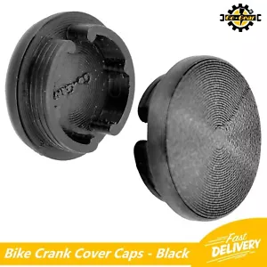 2 x CRANK COVER DUST CAPS - Pair Cotterless Style For All Bikes & Cycles - BLACK - Picture 1 of 5