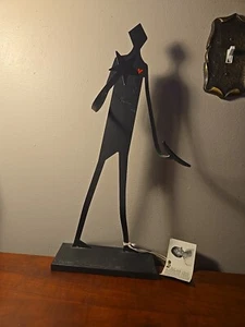 Claudine Buell Hand Painted Steel "Pierre" Wine Bottle Holder Rack Sculpture - Picture 1 of 11