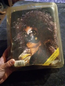 HALLOWEEN MASQUERADE FANTASY MASK WIG ENSEMBLE• RETRO 80'S COSPLAY BIG HAIR NEW! - Picture 1 of 5