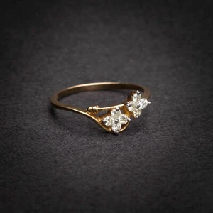 Pave 0,27 cts rotondo brillante taglio diamanti naturale Anello in 750 18K oro - Foto 1 di 1