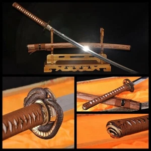 ESPADA SAMURAI JAPONESA PITÓN KOSHIRAE HOJA AFILADA FULLTANG TEMPLADO ARCILLA KATANA - Imagen 1 de 10