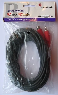 RadioShack 20-Ft TV PC Convergence Cable CRQ Cable - 20 FT 6.09m, New in Package - Image 1 of 4