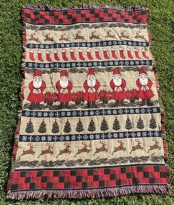 Christmas Holiday Woven Throw Tapestry Blanket Throw 47 x 70 inches - Picture 1 of 2