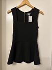 BN H&M Peplum Top Black Size Small Cocktail Party Summer Races Work Gift
