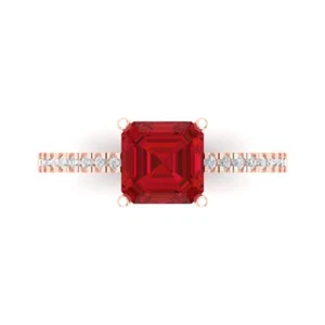 1,66ct Asscher Cut Turmalin Versprechen Braut Hochzeit Designer Ring 14k Roségold - Bild 1 von 11