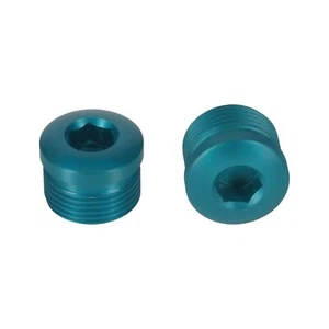 PrecisionGeek Alu MTB Bicycle Flat Pedal End Dust Caps End Bolts Hex Blue - Picture 1 of 1