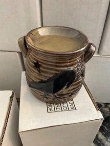 Primitive Vintage Honig & ich Krähe Keramik Tortenwärmer 3 Zoll mit Griffen E8768 - Bild 1 von 2