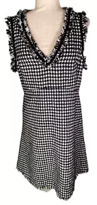 KATE SPADE NY Women's NWT Houndstooth Check Sleeveless Dress Lined $398- Size 10 - Picture 1 of 12