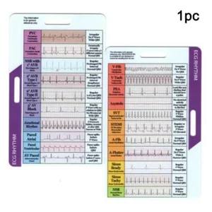 1PCS ECG/EKG Rhythm Pocket Card,Double Sided EKG Cardiac Badge Card Hot Sale - Picture 1 of 9