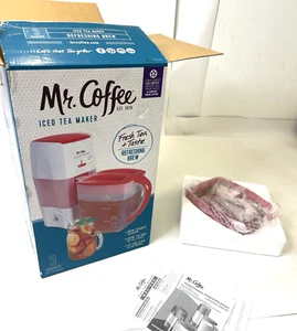 Mr. Coffee Fresh Iced Tea Maker 3 Quart Red Refreshing Brew Adjustable New Open - Picture 1 of 11