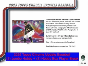 Francisco Lindor 2025 NY Mets Topps Chrome Updated 3 Jumbo + 3 Hobby Break #2 - Bild 1 von 1